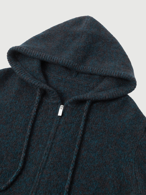 Load image 1 in gallery view. Hooded Silk-Cashmere Zip-Up Hoodie Sweater