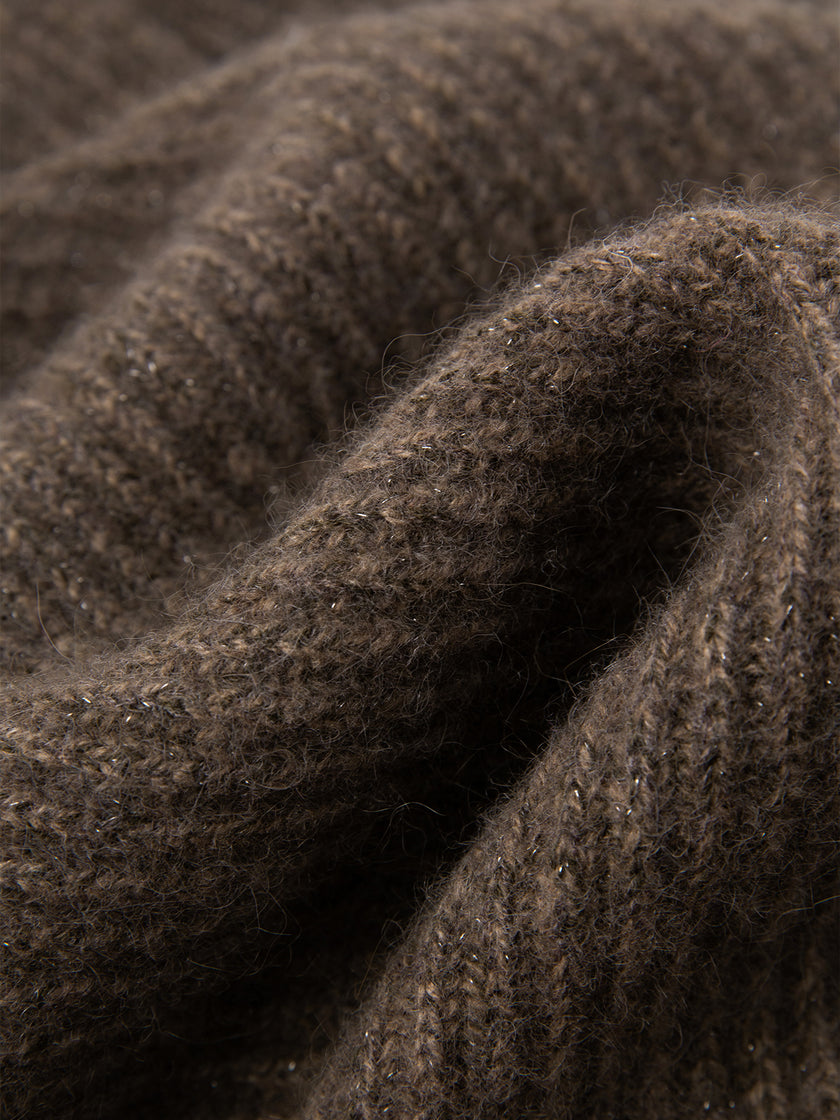 High-Neck Rabbit Wool Blend Sweater