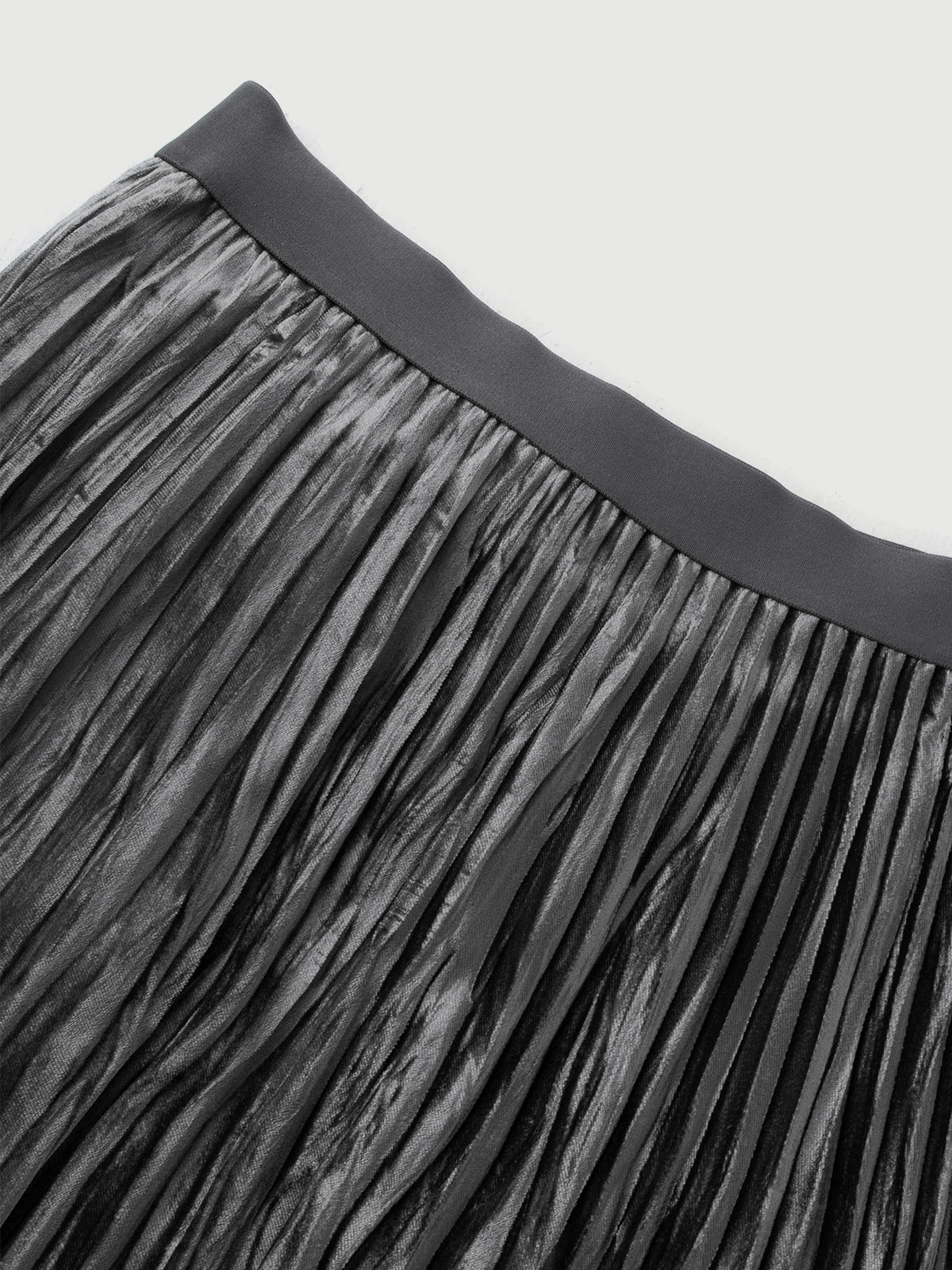 Asymmetrical Pleated Velvet Maxi Dress