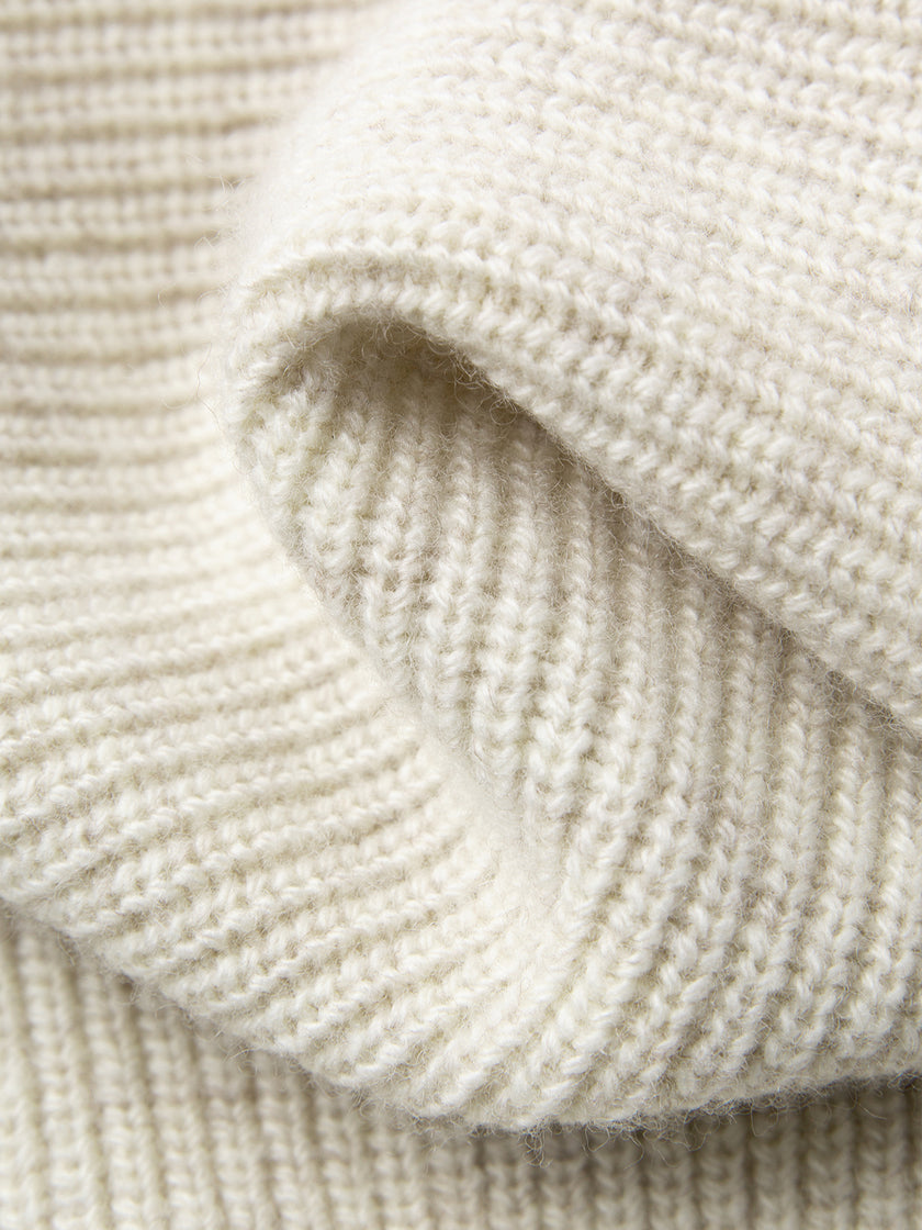 Wool Blend Zipper Polo Sweater