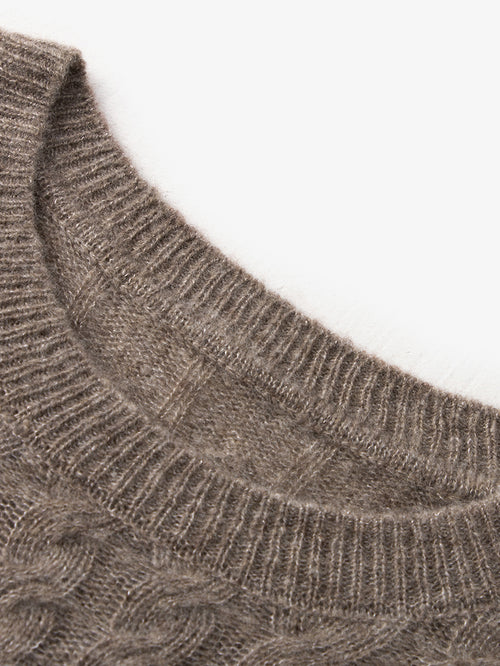 Load image 1 in gallery view. Cable Knit Cashmere Sweater - MEILLEUR MOMENT OFFICIAL STORE NEW YORK 