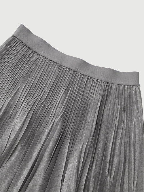 Load image 1 in gallery view. Pleated Design Midi Skirt