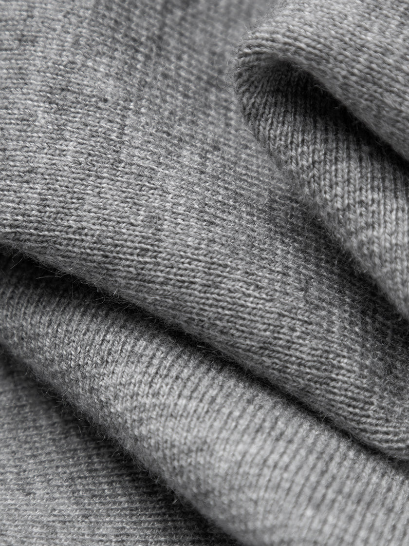 Collarless Wool Blend Cardigan