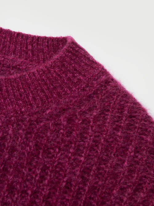 Load image 1 in gallery view. Magenta Vertical-Rib Silk-Cashmere Sweater