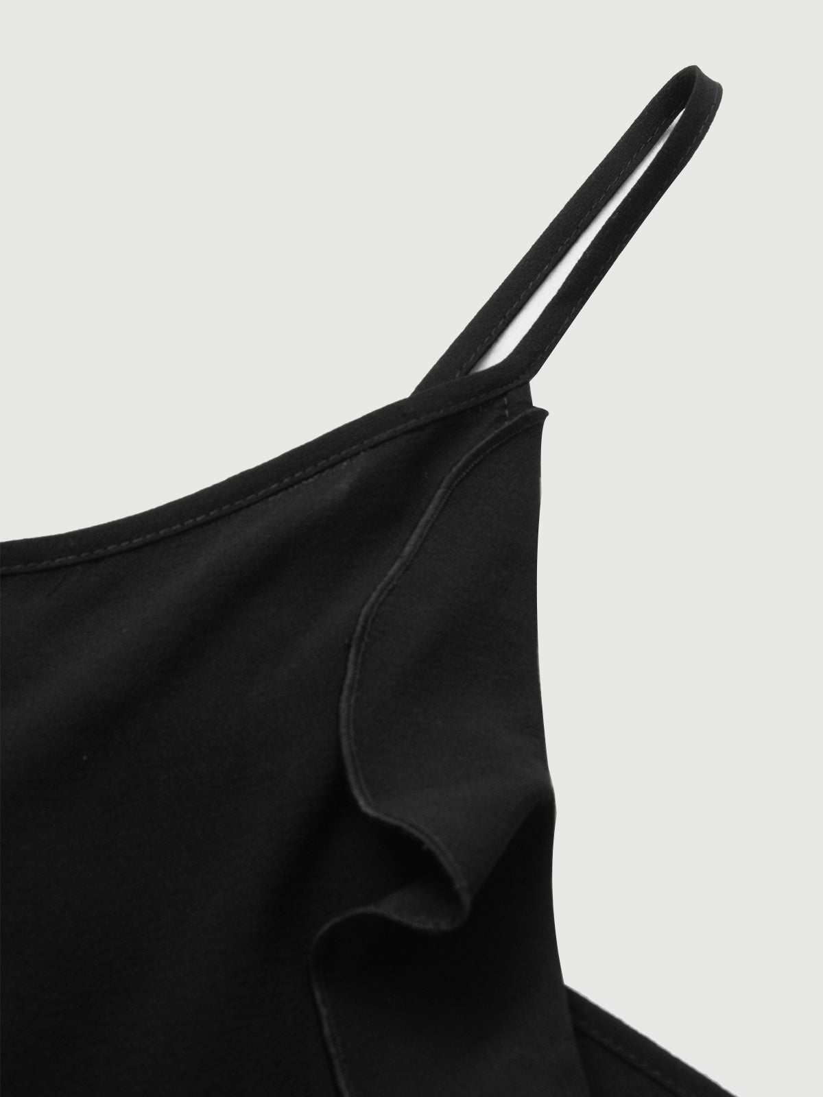 Black Fitted Ruffle Camisole