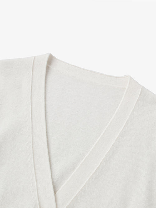 Load image 1 in gallery view. V Neck 100% Cashmere Cardigan