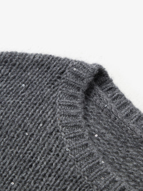 Load image 1 in gallery view. Cashmere Tiny Sequins Sweater