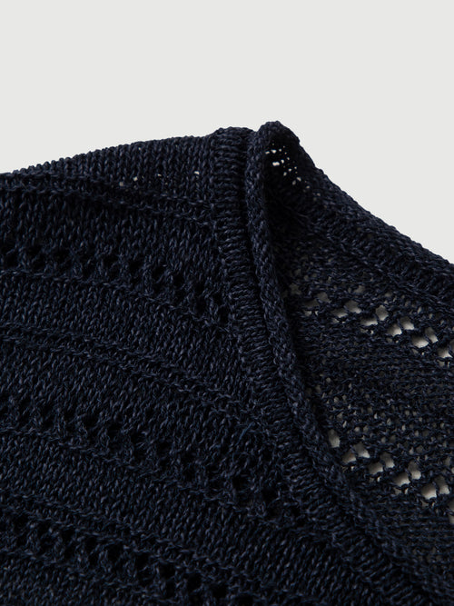 Load image 1 in gallery view. Relaxed-Fit Drop-Shoulder Lightweight Stripe Crewneck Sweater