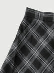 Handkerchief Plaid Hem Maxi Skirt