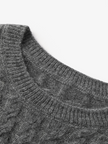Gray Soft Ribbed Cashmere Silk Sweater