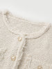 Metallic Thread Crewneck Knit Cardigan
