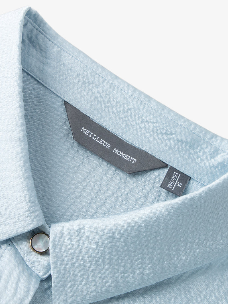 Pure Silk Bubble Textured Shirt