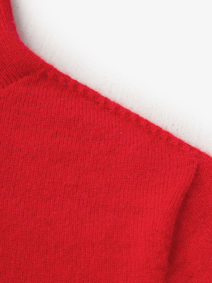 Red Slim Fit Cashmere High-Neck Sweater 5EC133005Q