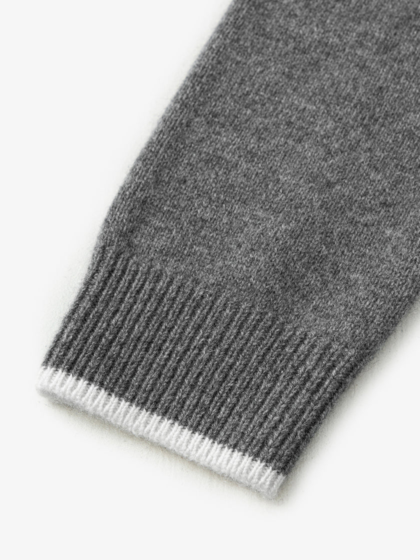 Pure Cashmere Contrast Binding Sweater 5FA133011