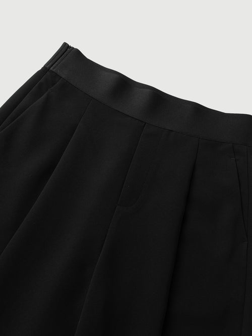 Load image 1 in gallery view. Black Wide-Leg Tailored Trousers