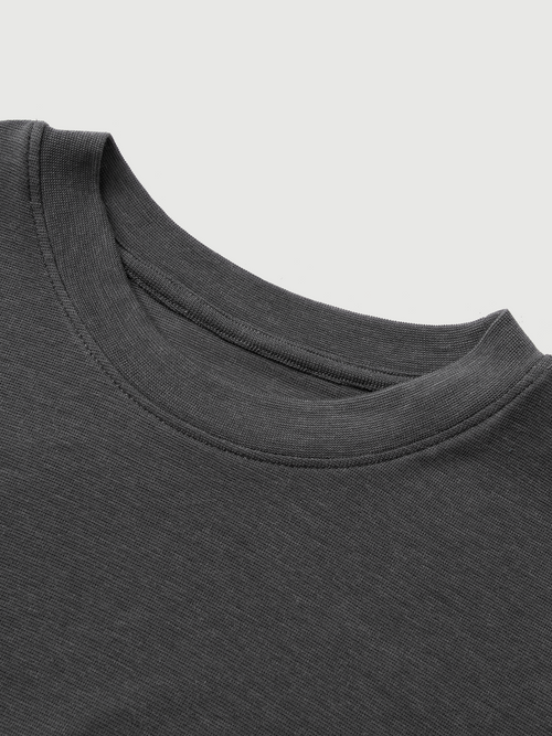 Load image 1 in gallery view. Lyocell Crew Neck Fitted T-Shirt