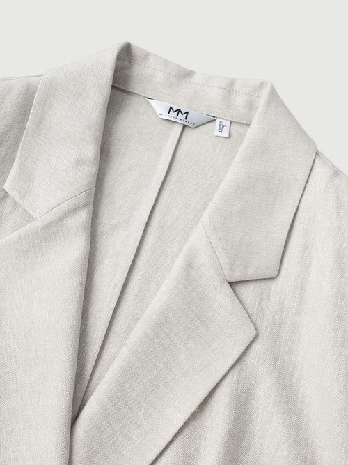Load image 1 in gallery view. Linen Peak Lapel Half Sleeves Blazer