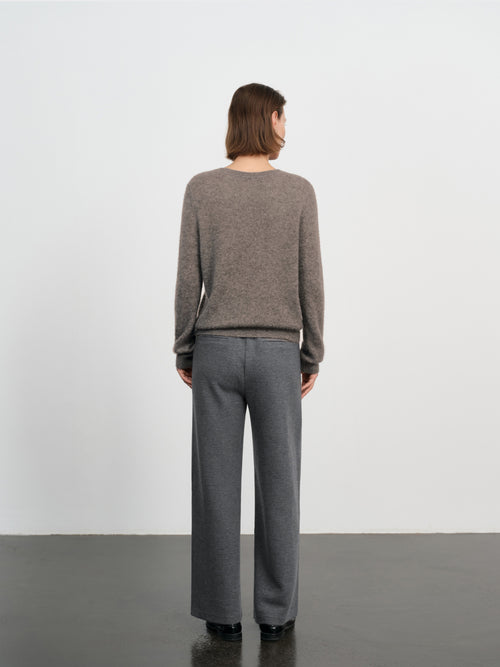 Load image 1 in gallery view. Cashmere-Silk Crewneck Knit Sweater