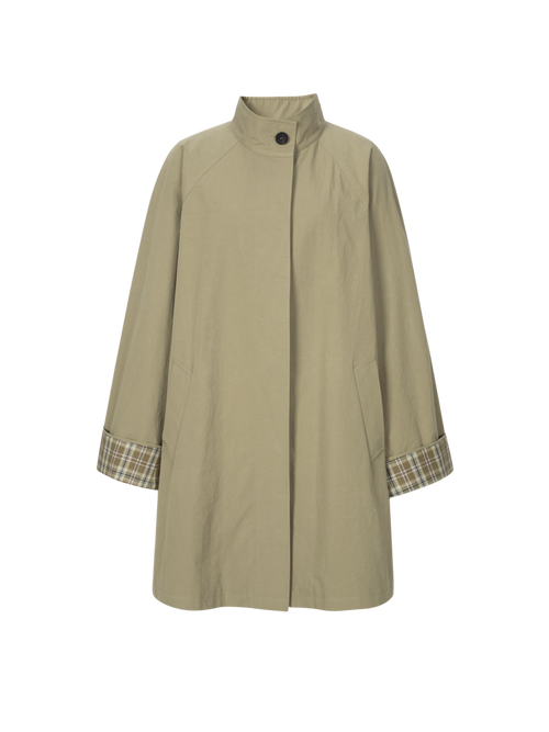 Load image 1 in gallery view. Cotton Stand-Collar Trench Coat