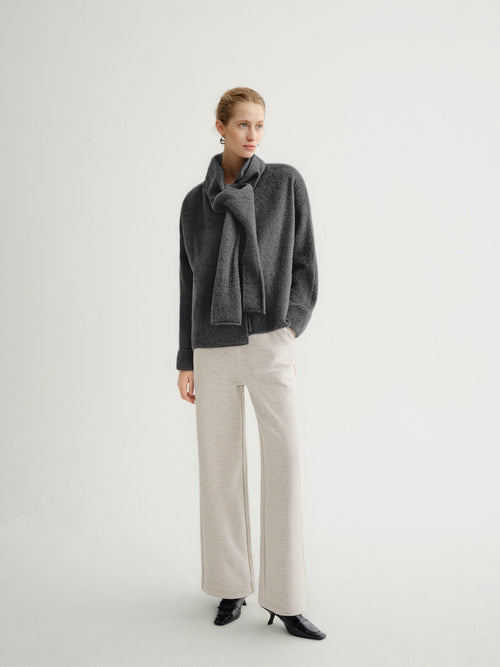 Load image 1 in gallery view. Scarf-Neck Wool-Blend Coat