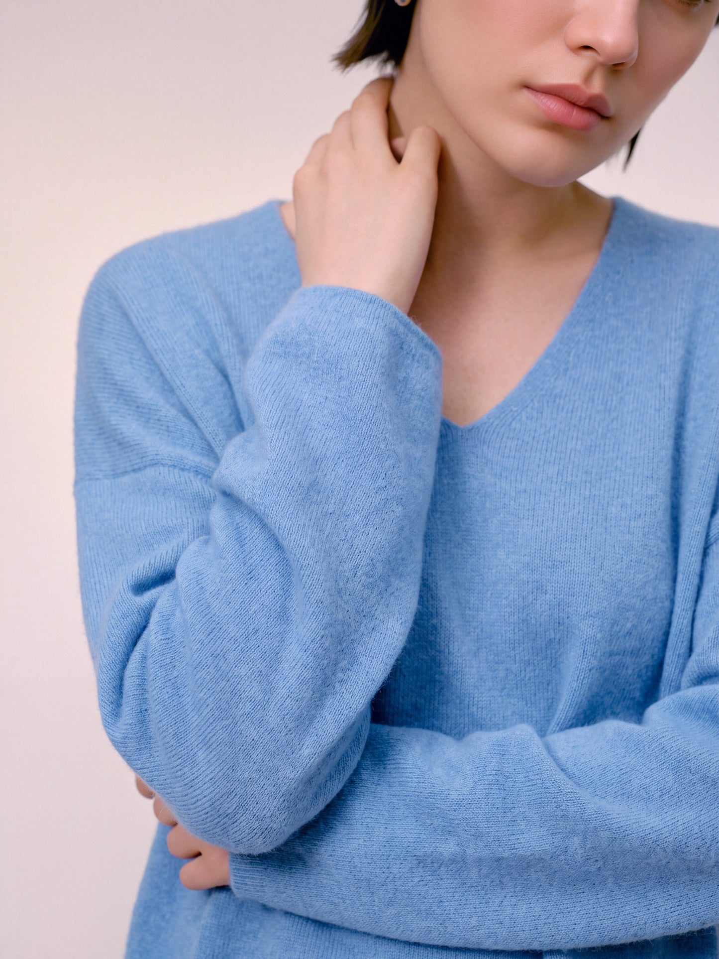 Relaxed V-Neck Raglan Sweater
