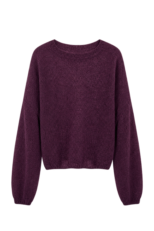 Load image 1 in gallery view. Cashmere-Silk Relaxed Pullover Sweater