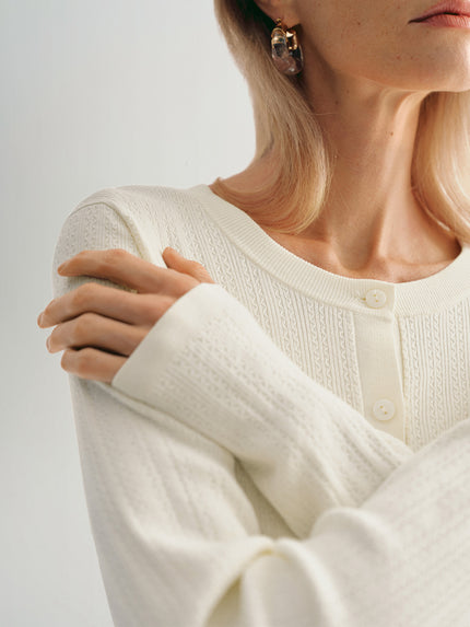 Viscose Fine-Knit Cardigan