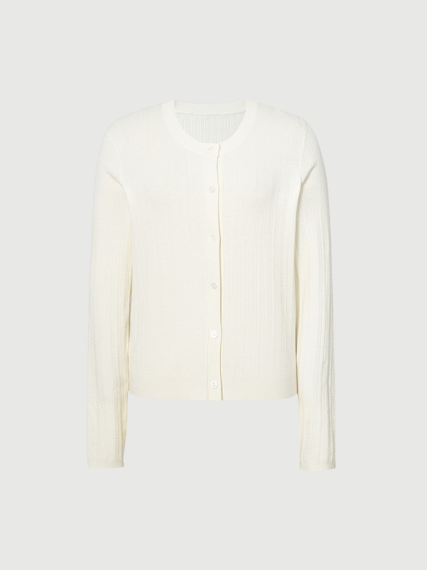 Viscose Fine-Knit Cardigan