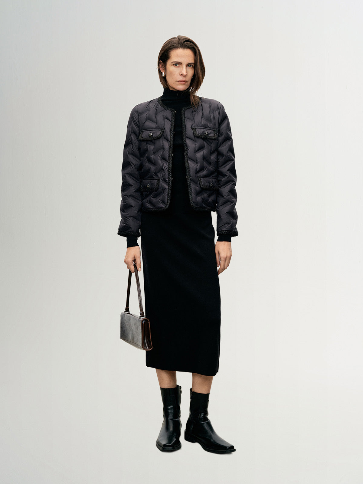 Light Tweed Down Jacket