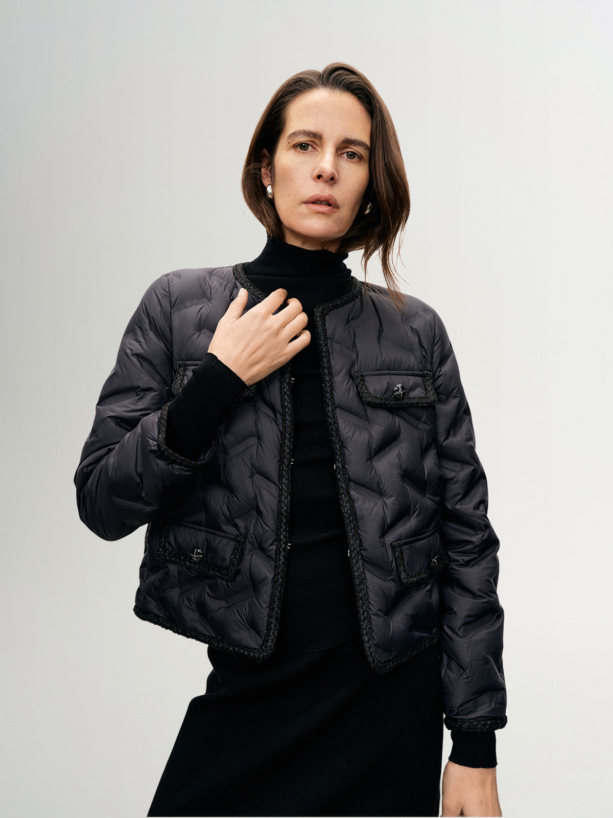 Light Tweed Down Jacket