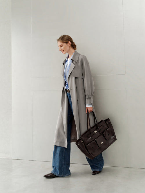 Load image 1 in gallery view. Sleek Midi Trench Coat