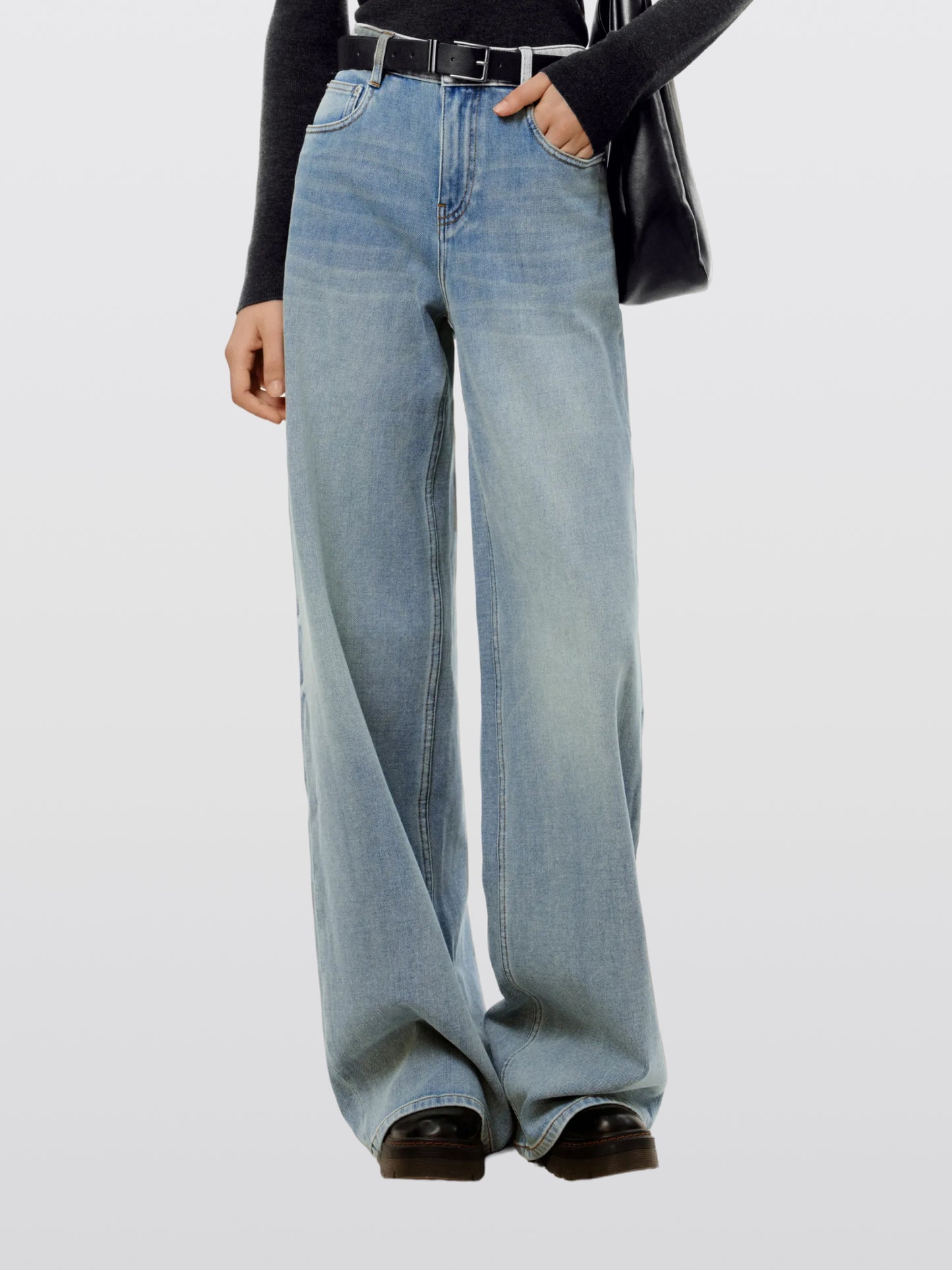 Wide-Leg Stretch Jeans