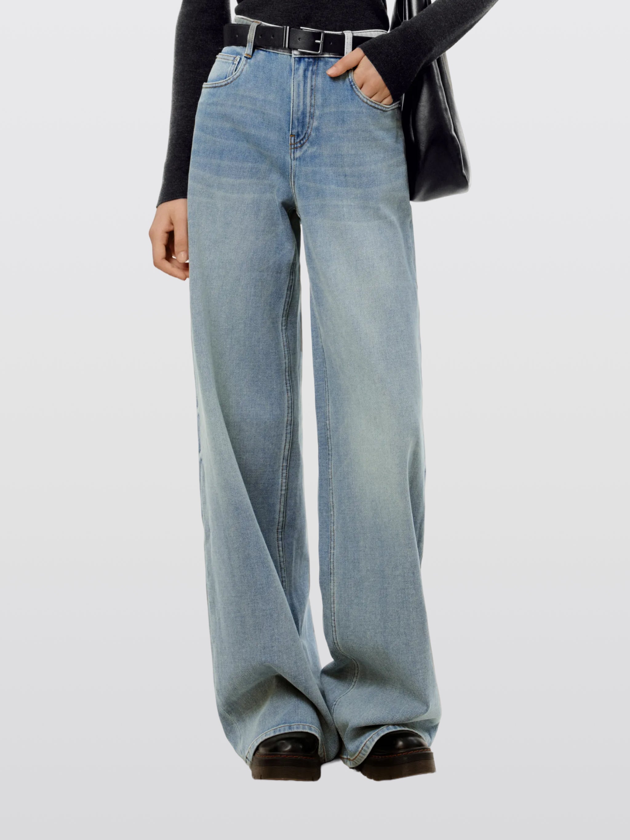 Wide-Leg Stretch Jeans