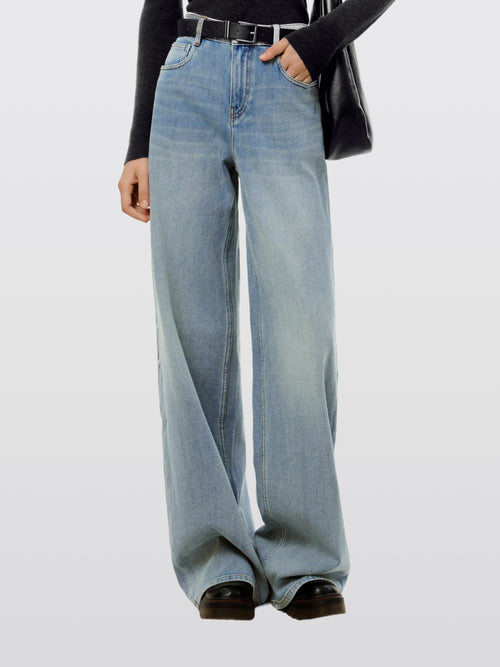 Load image 1 in gallery view. Wide-Leg Stretch Jeans