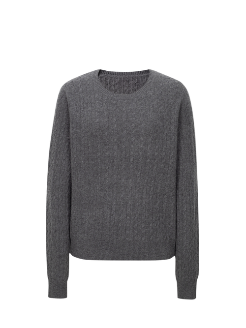 Load image 1 in gallery view. Textured Cashmere Crewneck Sweater