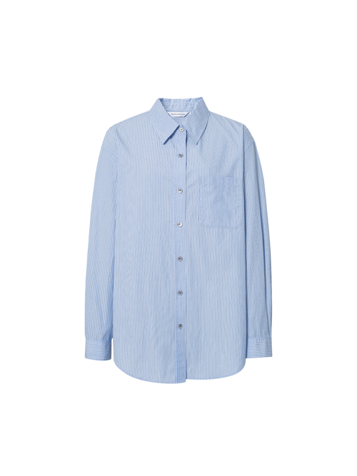 Load image 1 in gallery view. Striped Cotton Detachable Tie Shirt