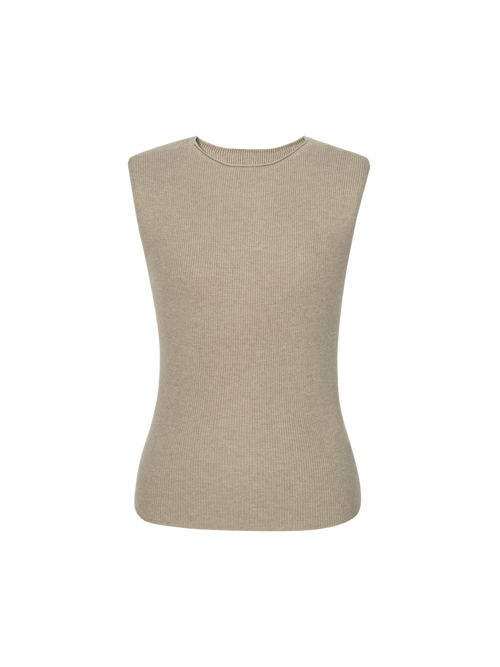 Load image 1 in gallery view. Crewneck Sleeveless Knit Tank