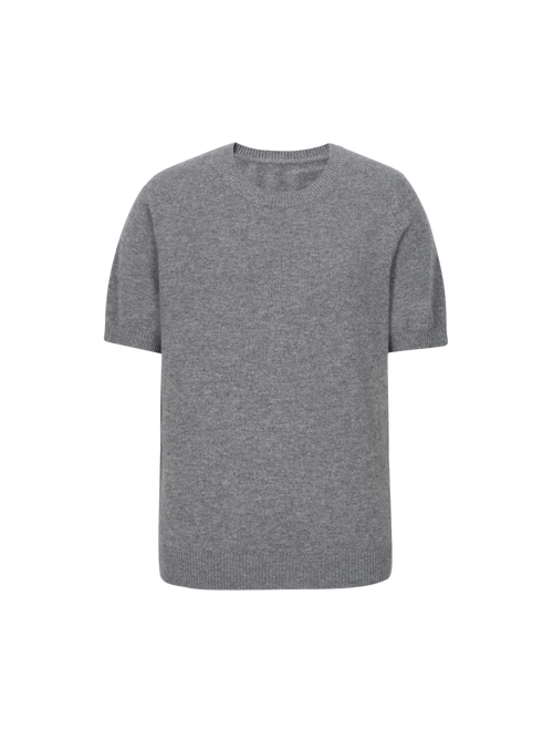 Load image 1 in gallery view. Pure Cashmere Crewneck Short-Sleeve Sweater