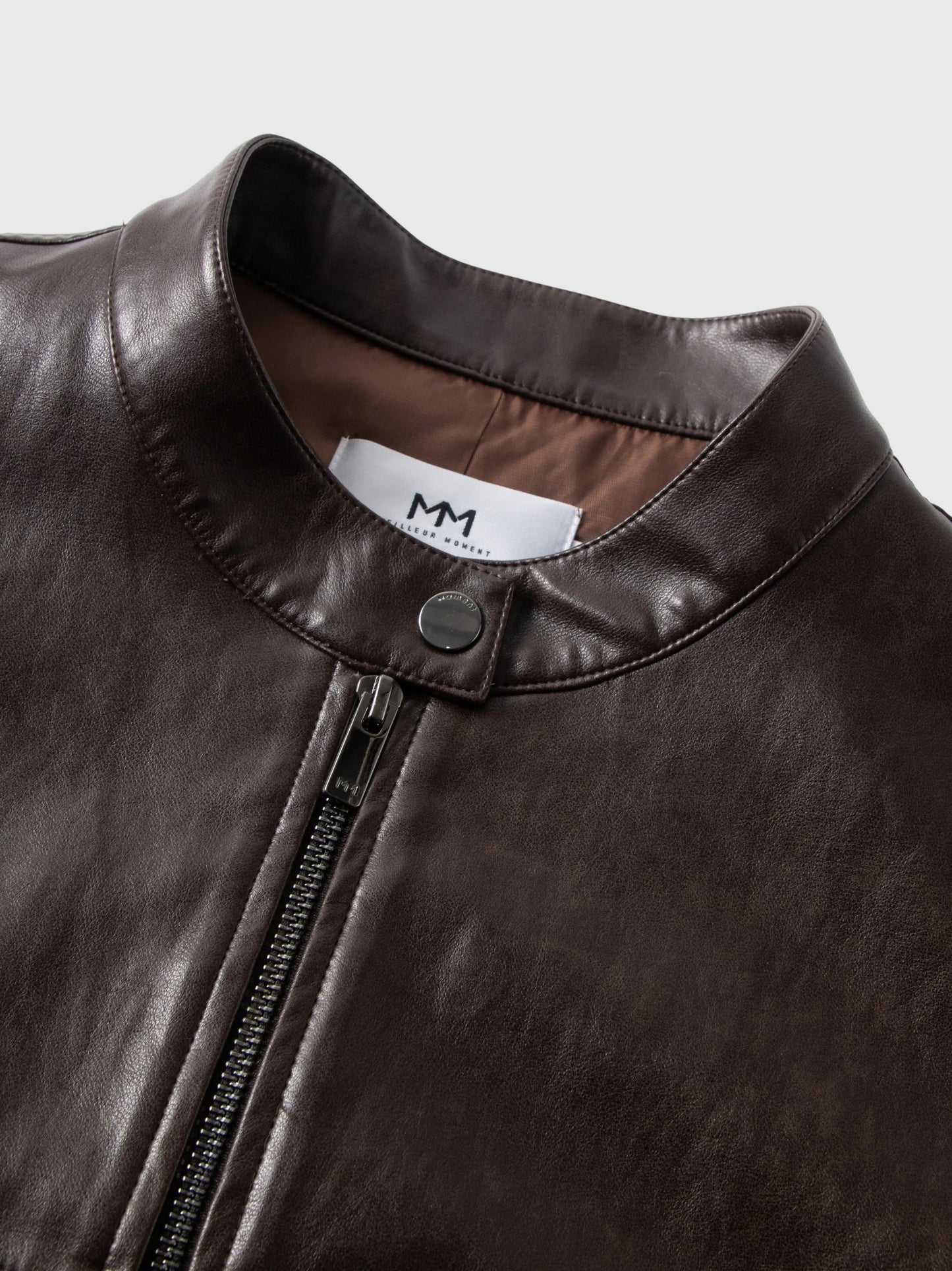 Metallic Faux Leather Moto Jacket