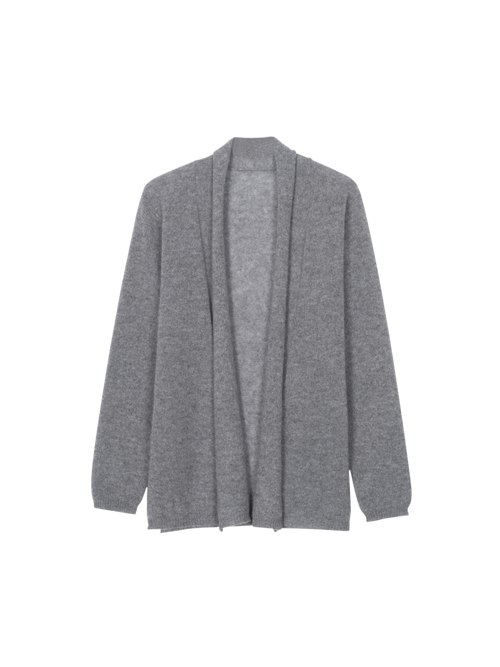 Load image 1 in gallery view. Pure Cashmere Drop-Shoulder Long-Sleeve Cardigan
