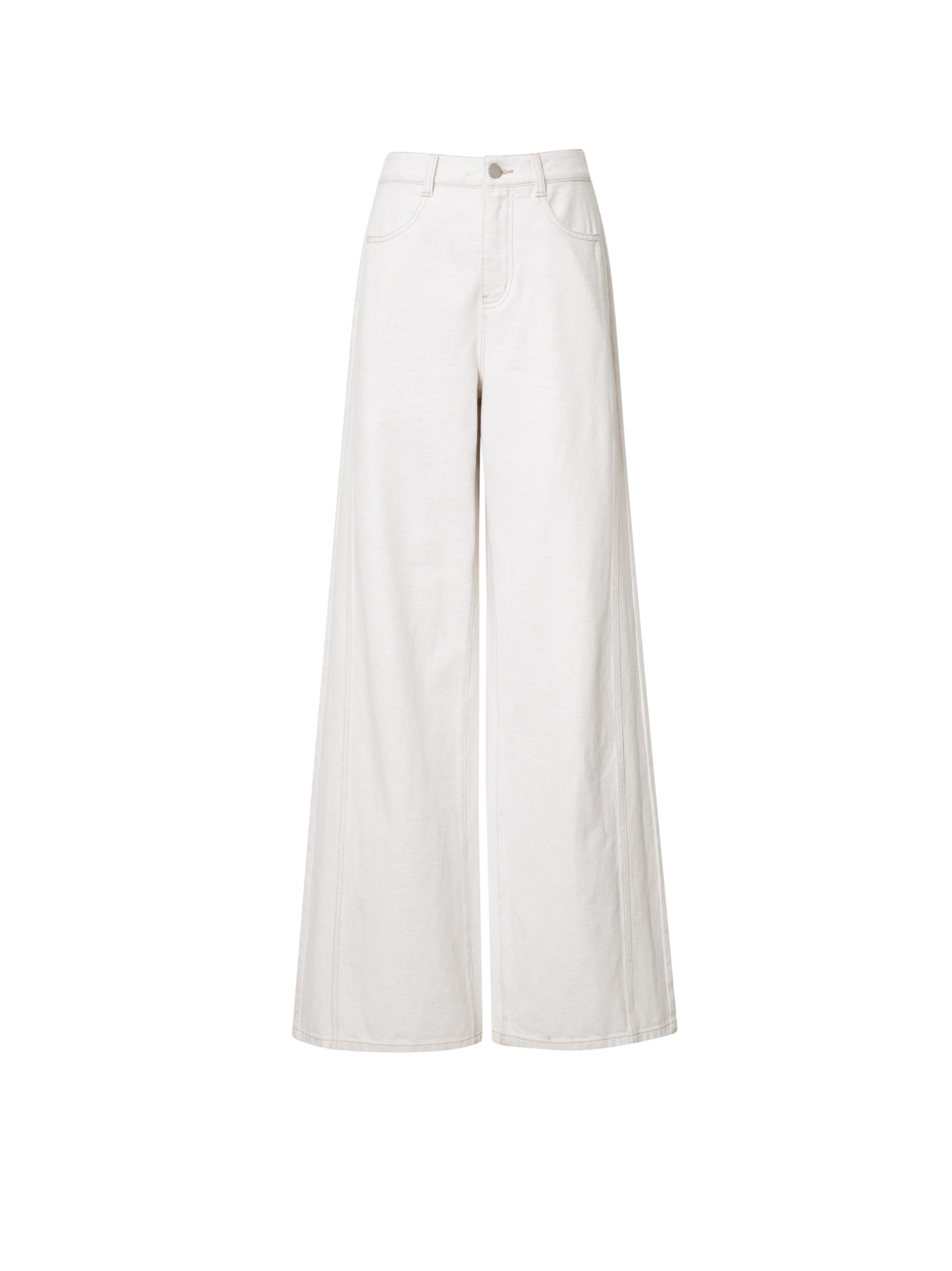 Cotton-Linen Wide Leg Trousers