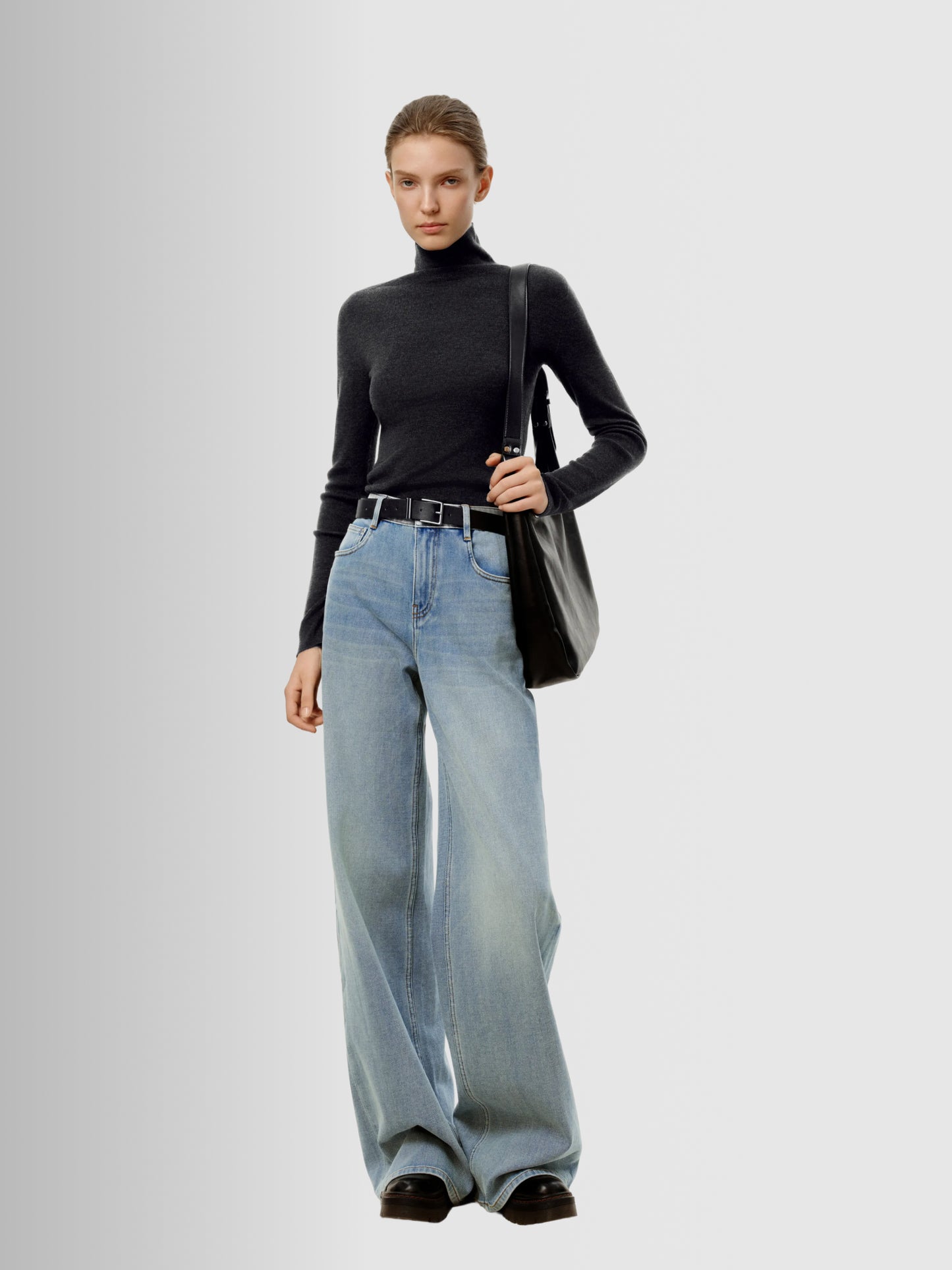 Wide-Leg Stretch Jeans