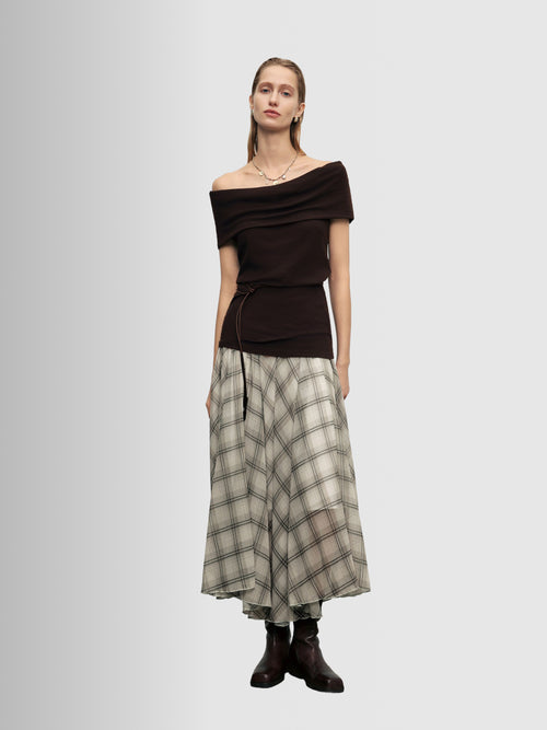 Load image 1 in gallery view. Plaid Skirt