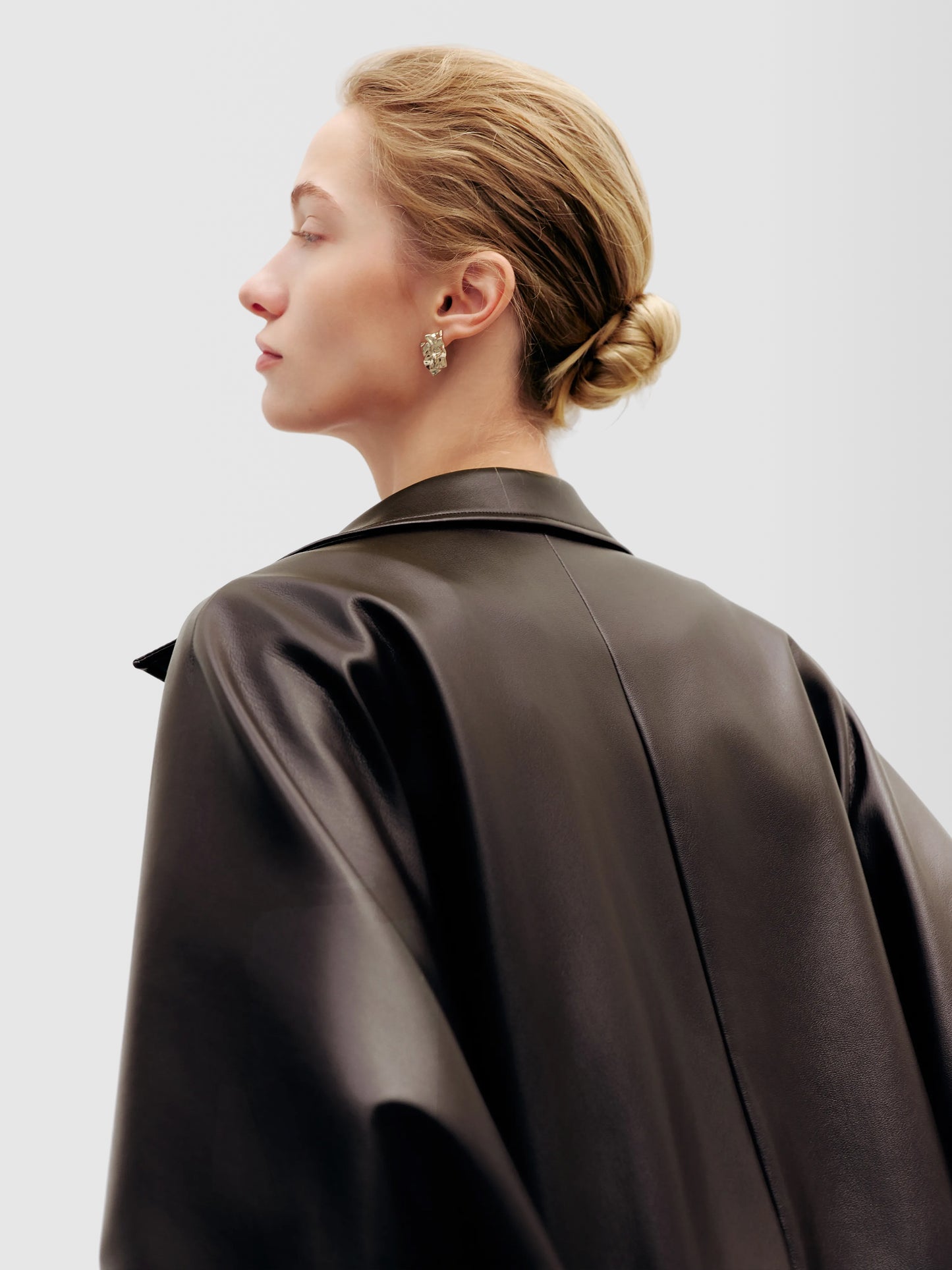 Cropped Faux-Leather Zip Jacket