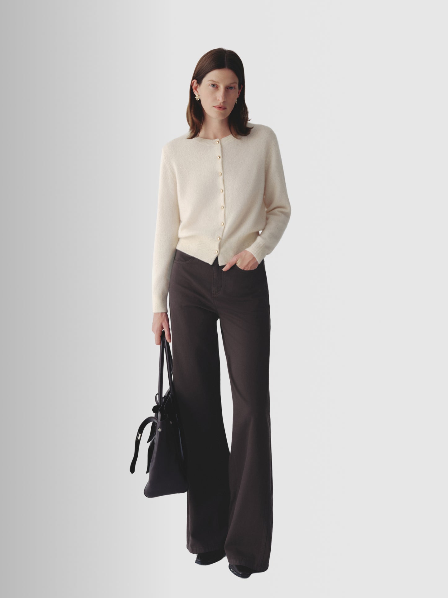 Sequin Cashmere-Silk Knit Cardigan