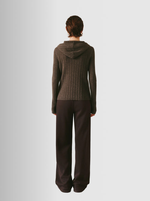 Load image 1 in gallery view. Hooded Zip-Up Cashmere Sweater