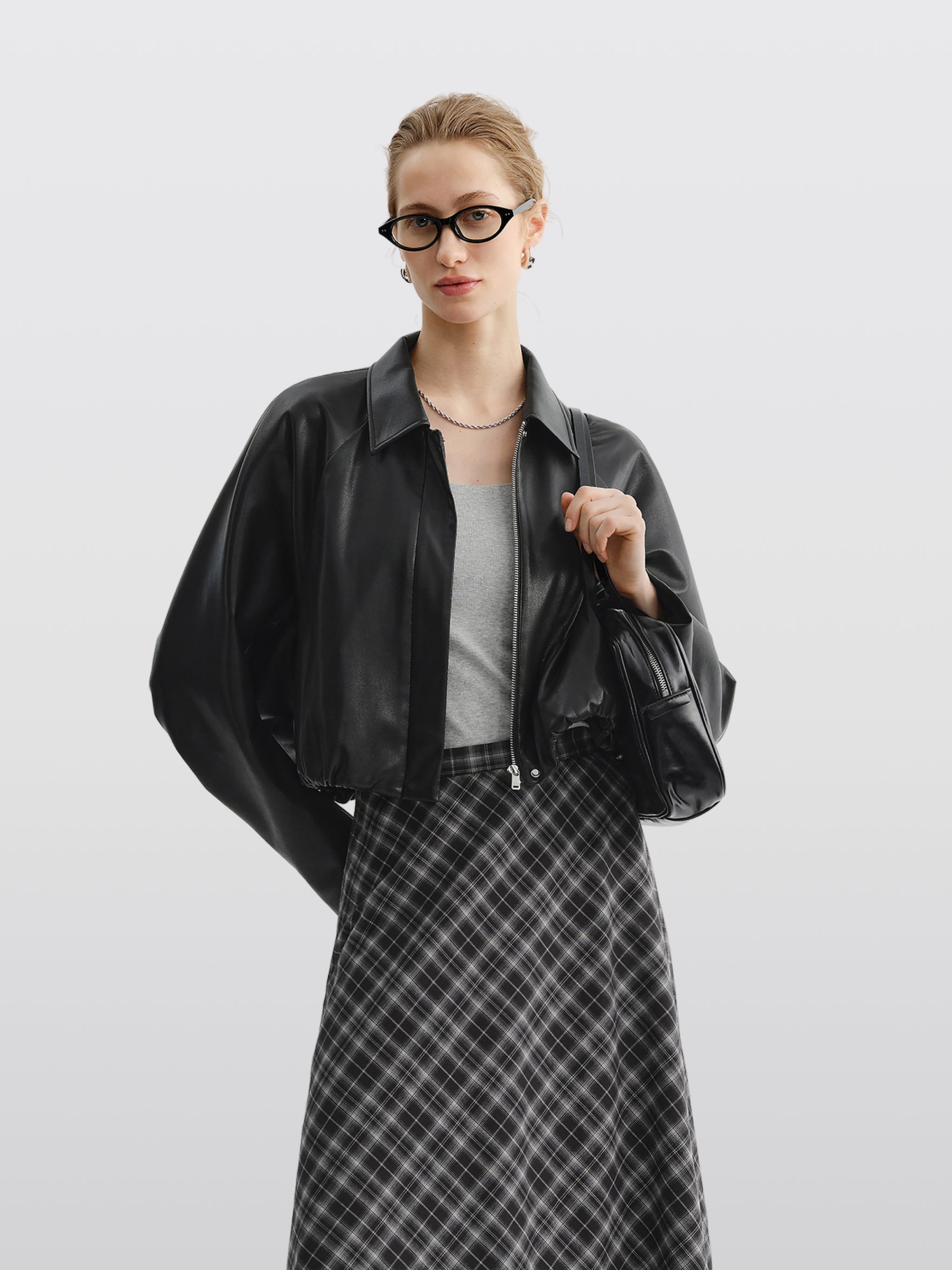 Cropped Leather Jacket