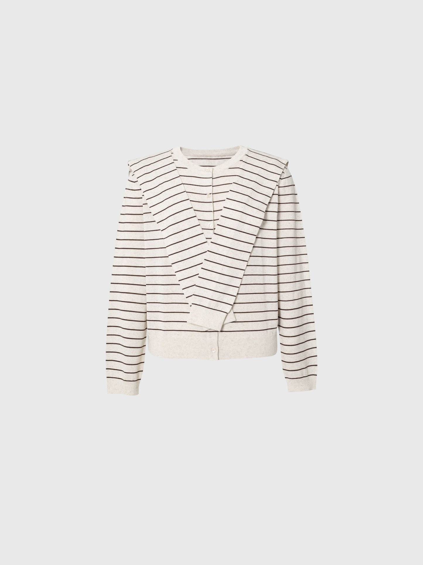 Twofer Tie-Sleeve Striped Cardigan