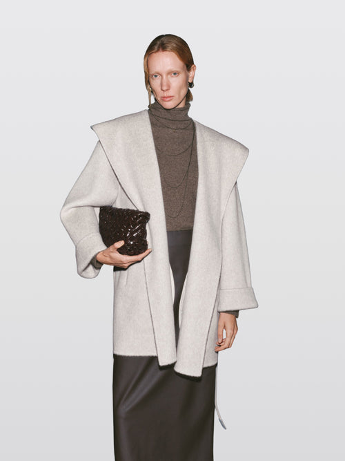 Load image 1 in gallery view. Elevated Alpaca-Wool Hooded Jacket
