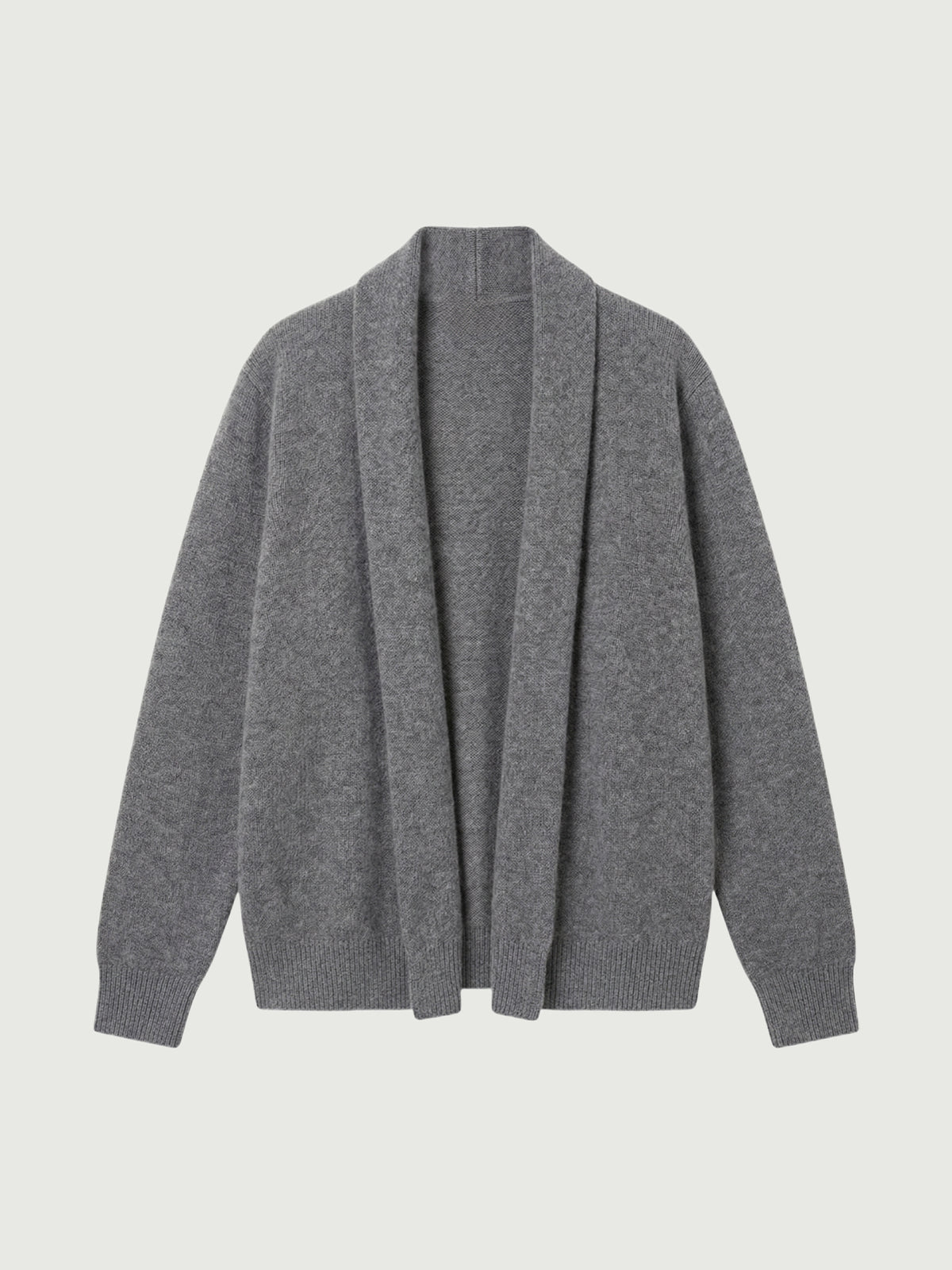 Pure Cashmere Drop-Shoulder Long-Sleeve Cardigan